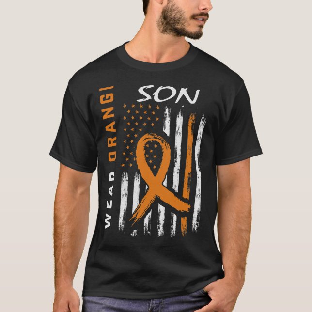 I Wear Orange For My Son Leukaemia Awareness Ameri T-Shirt (Front)