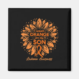 I Wear Orange For My Son Orange Sunflower Leukaemi Magnet