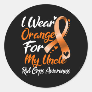I Wear Orange For My Uncle Rsd Crps Awareness Classic Round Sticker