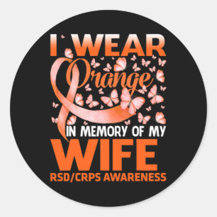 I Wear Orange For My Wife Rsd Crps Awareness  Classic Round Sticker