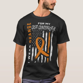 I Wear Orange Great Granddaughter Leukaemia Awaren T-Shirt