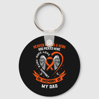 I Wear Orange In Memory of my Dad Leukaemia Awaren Key Ring