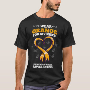 I Wear Orange Niece Leukaemia Cancer Awareness Blo T-Shirt