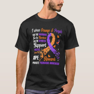 I Wear Orange & Purple For The Warriors Psoriasis T-Shirt