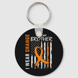I Wear Orange Ribbon Brother Leukaemia Awareness F Key Ring