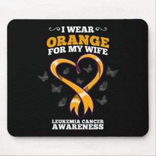 I Wear Orange Wife Leukaemia Cancer Awareness Bloo Mouse Pad
