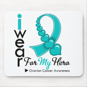 I Wear Ovarian Cancer Ribbon For My Hero T-Shirts Mouse Pad