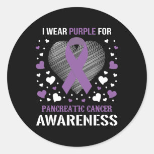 I Wear Pancreatic Cancer Awareness Supporter Ribbo Classic Round Sticker