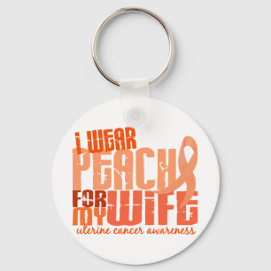 I Wear Peach For My Wife 6.4 Uterine Cancer Key Ring