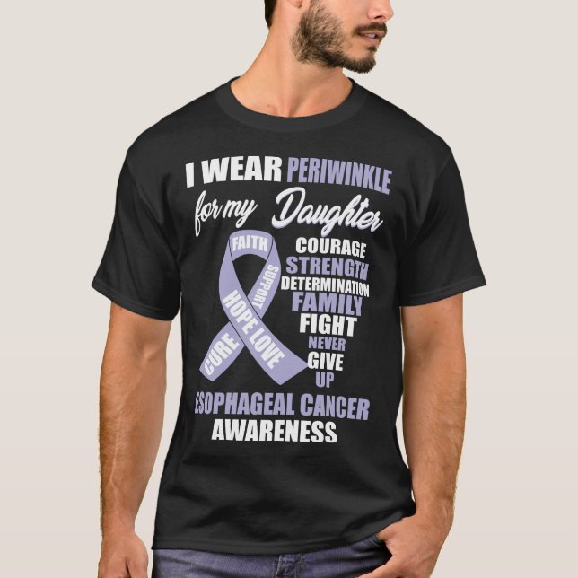 I Wear Periwinkle Esophageal Cancer Awareness T-Shirt (Front)