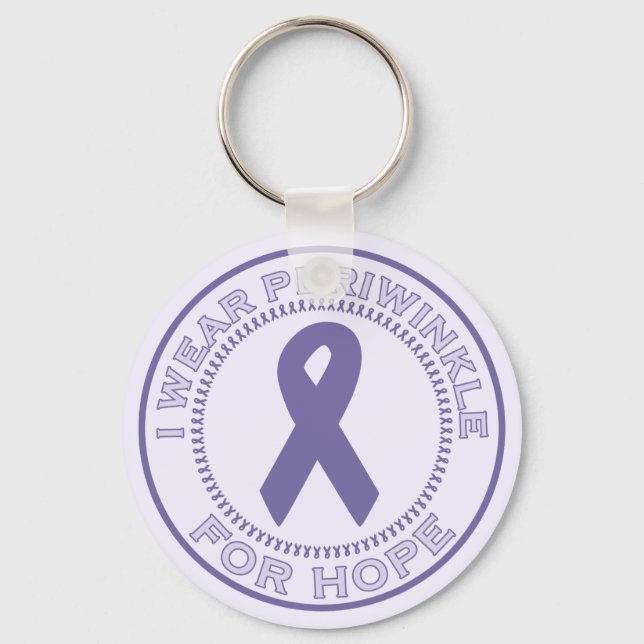 I Wear Periwinkle For Hope Key Ring (Front)