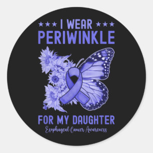 I Wear Periwinkle for My Daughter Oesophageal Classic Round Sticker