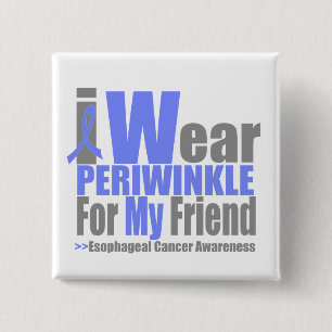 I Wear Periwinkle For My Friend Oesophageal Cancer 15 Cm Square Badge