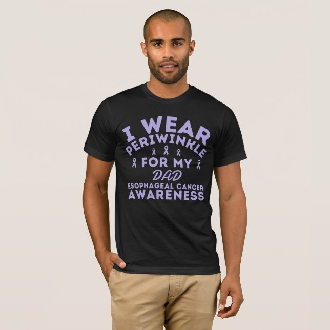 I Wear Periwinkle For Oesophageal Cancer Custom  T-Shirt (Front Full)