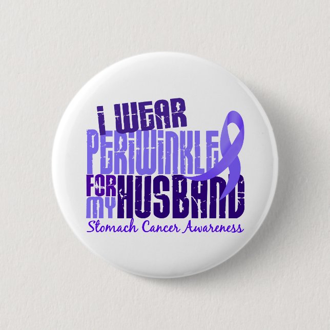 I Wear Periwinkle Husband 6.4 Stomach Cancer 6 Cm Round Badge (Front)