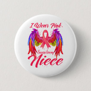 I Wear Pink Because I Love My Niece Breast Cancer 6 Cm Round Badge