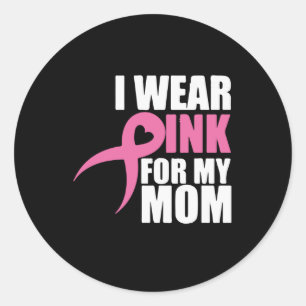 i wear pink classic round sticker