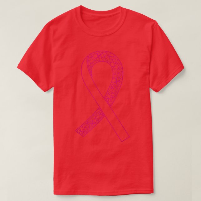 I Wear Pink For Breast Cancer Awareness Ribbon Pin T-Shirt (Design Front)