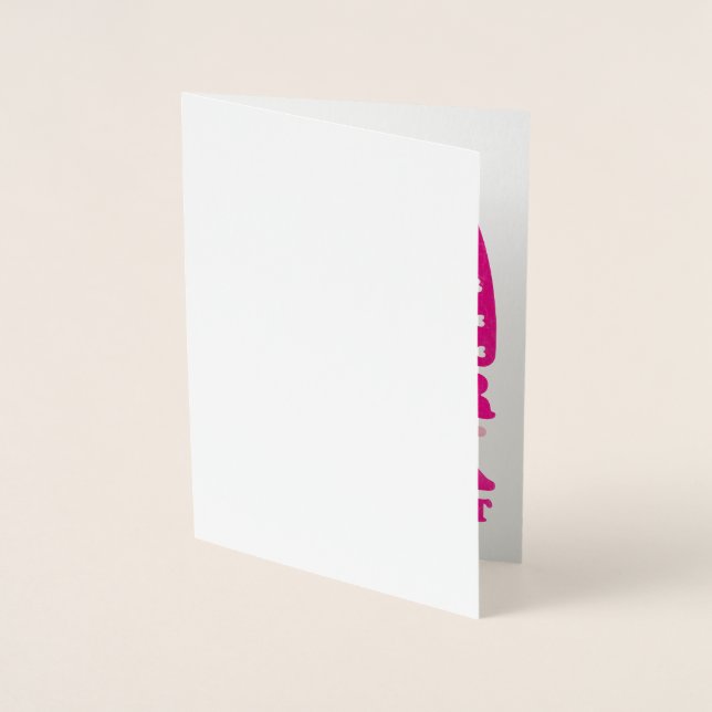 I Wear Pink For My Aunt Breast Cancer Awareness Foil Card (Front)