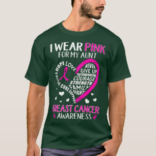 I Wear Pink For My Aunt Heart Breast Cancer Faith  T-Shirt