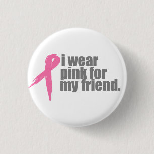 I Wear Pink for My Friend 3 Cm Round Badge