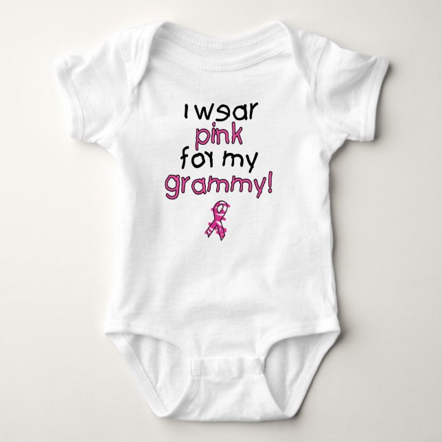I Wear Pink for My Grammy ($18.95) Baby Bodysuit (Front)