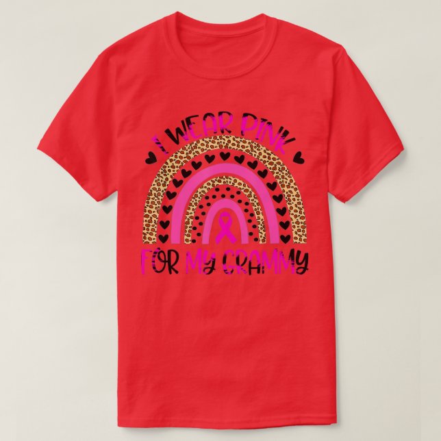I Wear Pink For My Grammy Breast Cancer Awareness  T-Shirt (Design Front)
