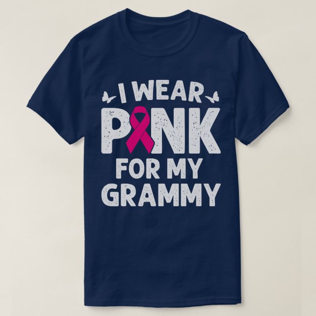 I Wear Pink For My Grammy Breast Cancer Awareness  T-Shirt (Design Front)