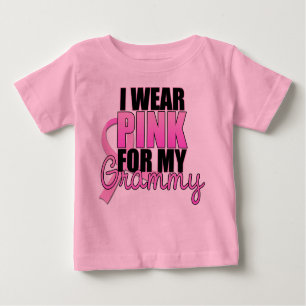 I Wear Pink for My Grammy - Breast Cancer Baby T-Shirt