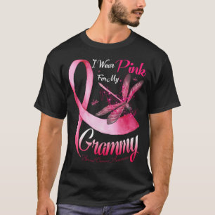 I Wear Pink For My Grammy Dragonfly Pink Ribbon Br T-Shirt