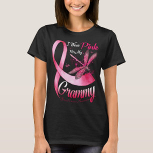 I Wear Pink For My Grammy Dragonfly Pink Ribbon Br T-Shirt