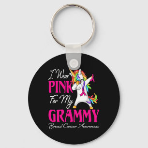 I Wear Pink For My Grammy Unicorn Breast Cancer Aw Key Ring