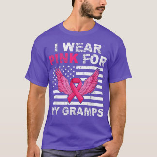I Wear Pink For My Gramps Pink Ribbon Breast Cance T-Shirt