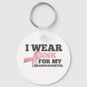I WEAR PINK FOR MY GRANDDAUGHTER Breast Cancer Key Ring