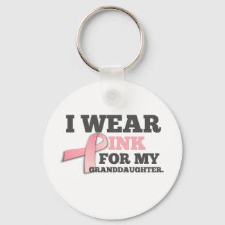 I WEAR PINK FOR MY GRANDDAUGHTER Breast Cancer Key Ring