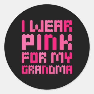 I Wear Pink For My Grandma Block Building Boys Bre Classic Round Sticker