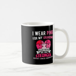 I Wear Pink For My Grandma Elephant Breast Cancer Coffee Mug