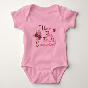 I Wear Pink For My Grandmother 22 BREAST CANCER Baby Bodysuit