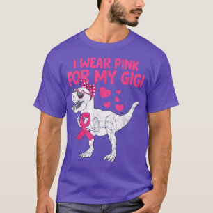 I Wear Pink For My Mama Breast Cancer Dino Pink Ri T-Shirt