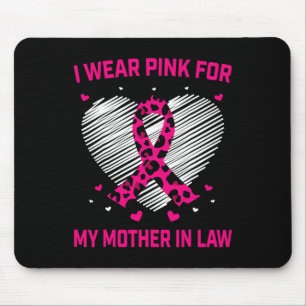 I Wear Pink For My Mother In Law Breast Cancer Awa Mouse Pad