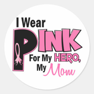 I Wear Pink For My Mum 19 BREAST CANCER Classic Round Sticker