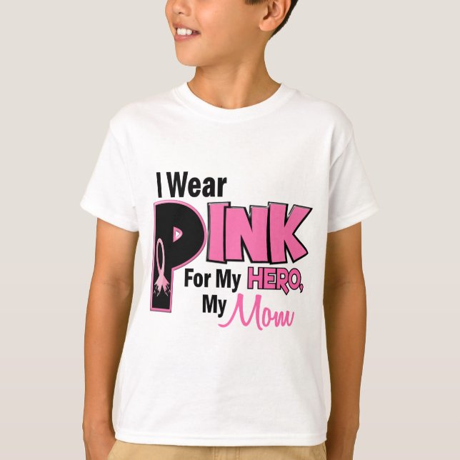 I Wear Pink For My Mum 19 BREAST CANCER T-Shirt (Front)
