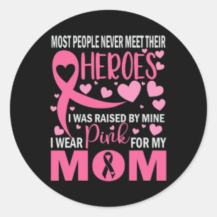 I Wear Pink For My Mum Breast Cancer Awareness Kid Classic Round Sticker