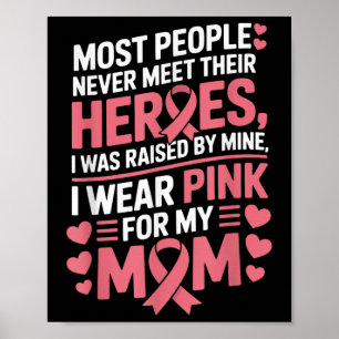 I Wear Pink For My Mum Breast Cancer Awareness Kid Poster