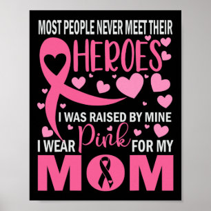 I Wear Pink For My Mum Breast Cancer Awareness Kid Poster