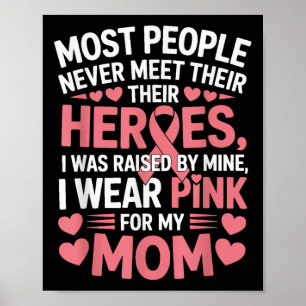 I Wear Pink For My Mum Breast Cancer Awareness Kid Poster
