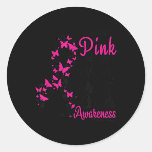 I Wear Pink for My Mum Breast Cancer Awareness Wom Classic Round Sticker