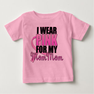 I Wear Pink for My Mum Mum - Breast Cancer Baby T-Shirt