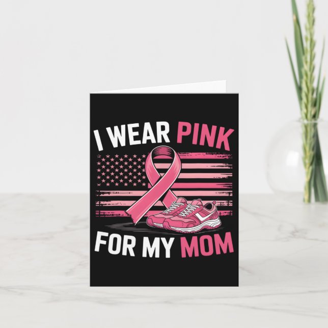 I Wear Pink For My Mum Sneakers Usa Flag Kids Mens Card (Front)