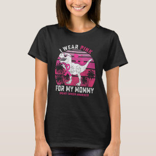 I Wear Pink For My Mummy Rex Dinosaur Ribbon Toddl T-Shirt
